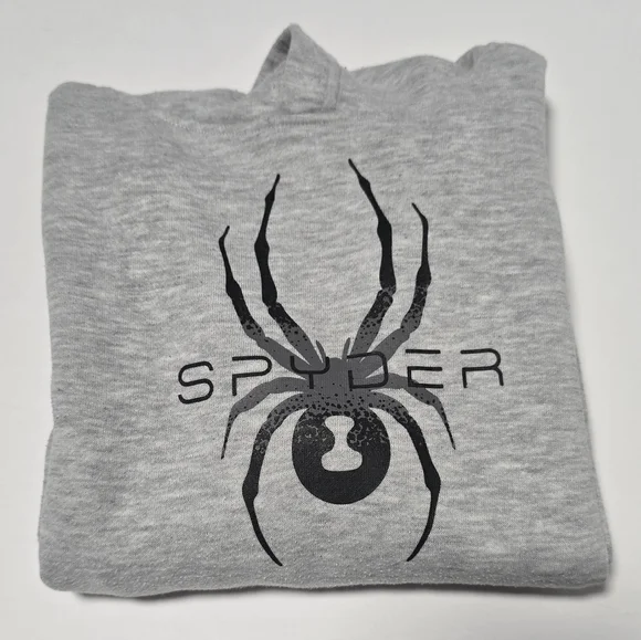 Gray Spider Logo Boy's Size 5/6 Fleece Hoodie - Picture 6 of 10